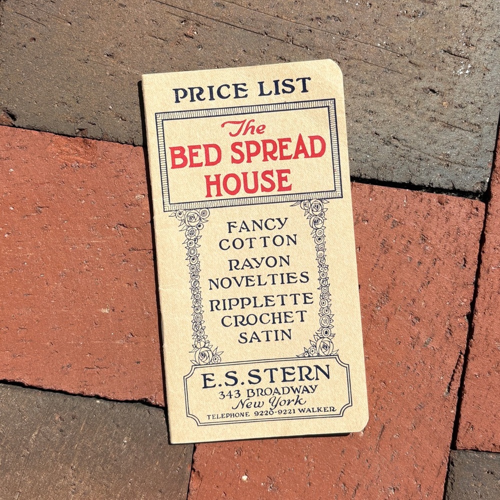 Antique The Bed Spread House Price List E M Stern New York NYC Jacquard Satin
